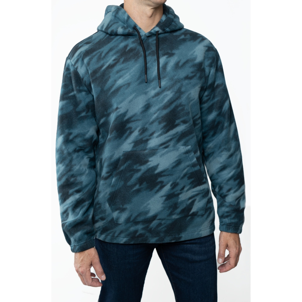 Lazer Mens Polar Fleece Pullover Hoodie Green Treeline Size M